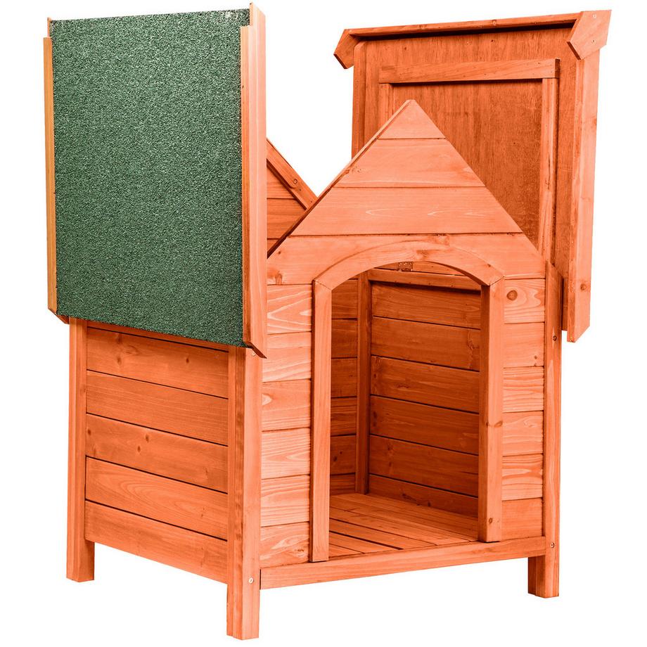 Tectake  Niche pour chien BAILEY en bois lasuré 