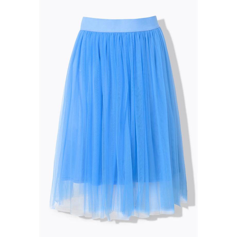 Ulla Popken Gonna Midi in Tulle Taglio Svasato Cintura Elastica Foderata  