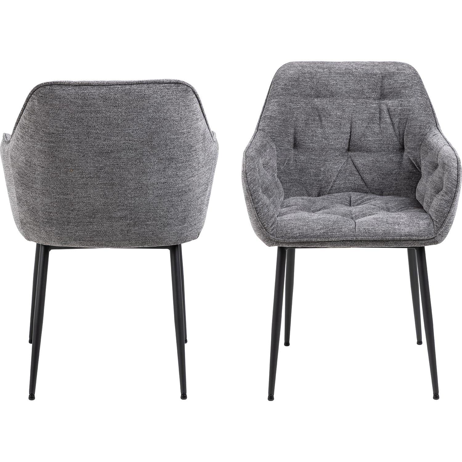 mutoni Chaise de salle à manger avec accoudoirs Shields gris (1 pièce)  