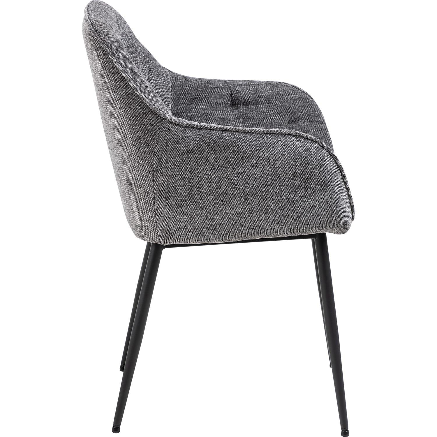 mutoni Chaise de salle à manger avec accoudoirs Shields gris (1 pièce)  