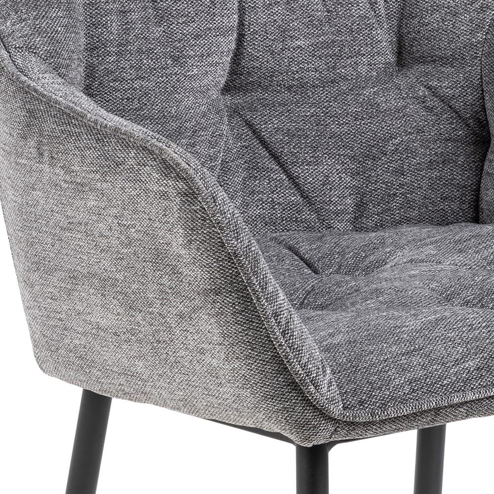 mutoni Chaise de salle à manger avec accoudoirs Shields gris (1 pièce)  