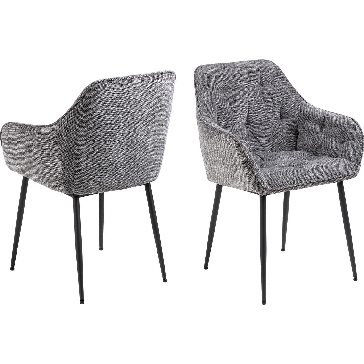 mutoni Chaise de salle à manger avec accoudoirs Shields gris (1 pièce)  