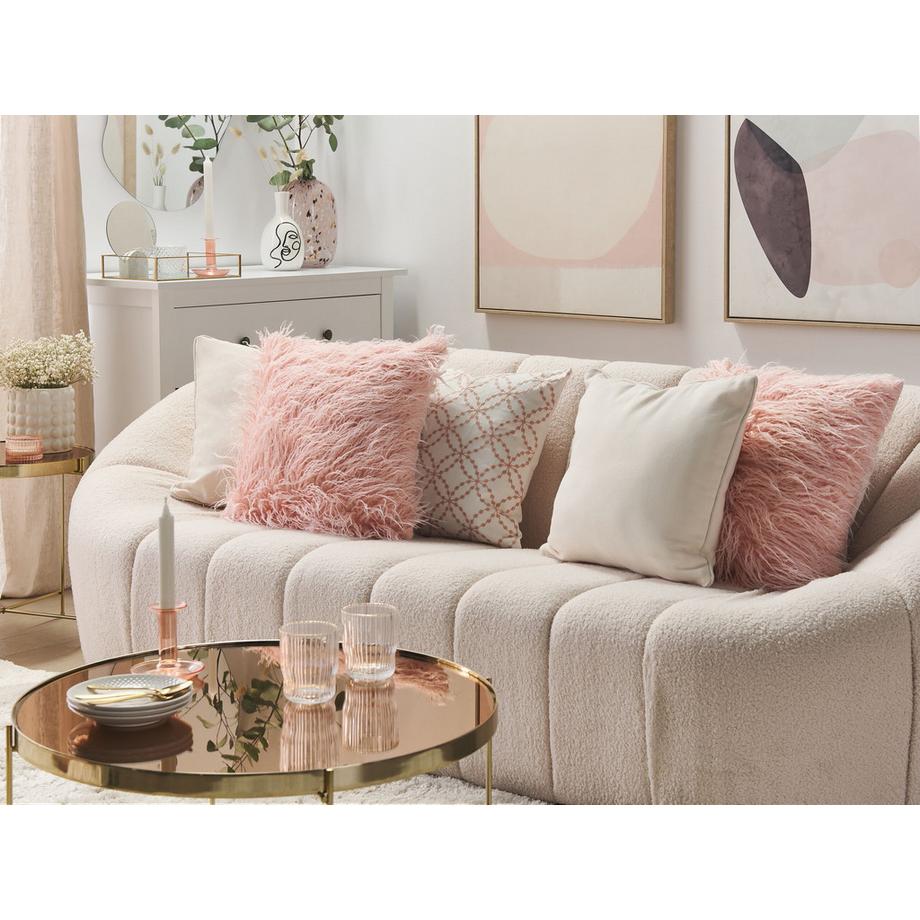 Beliani Dekokissen 2er Set aus Webpelz Modern DAISY  