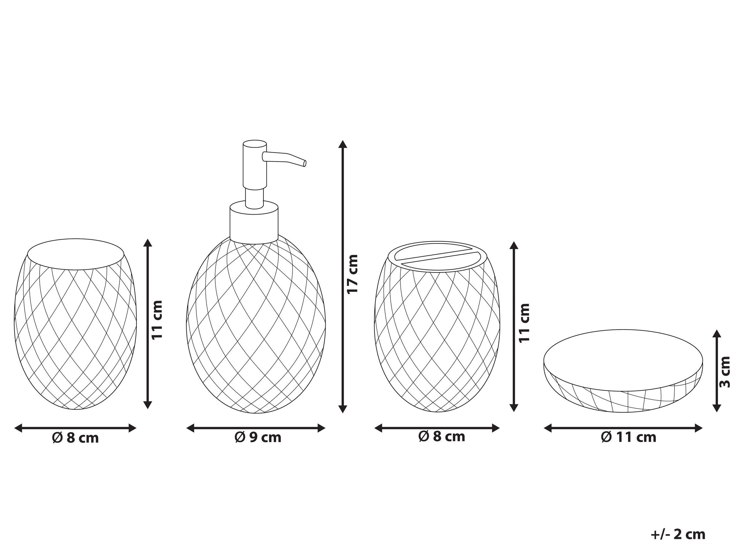 Beliani Badaccessoires Set 4-teilig aus Glas Modern CANOA  
