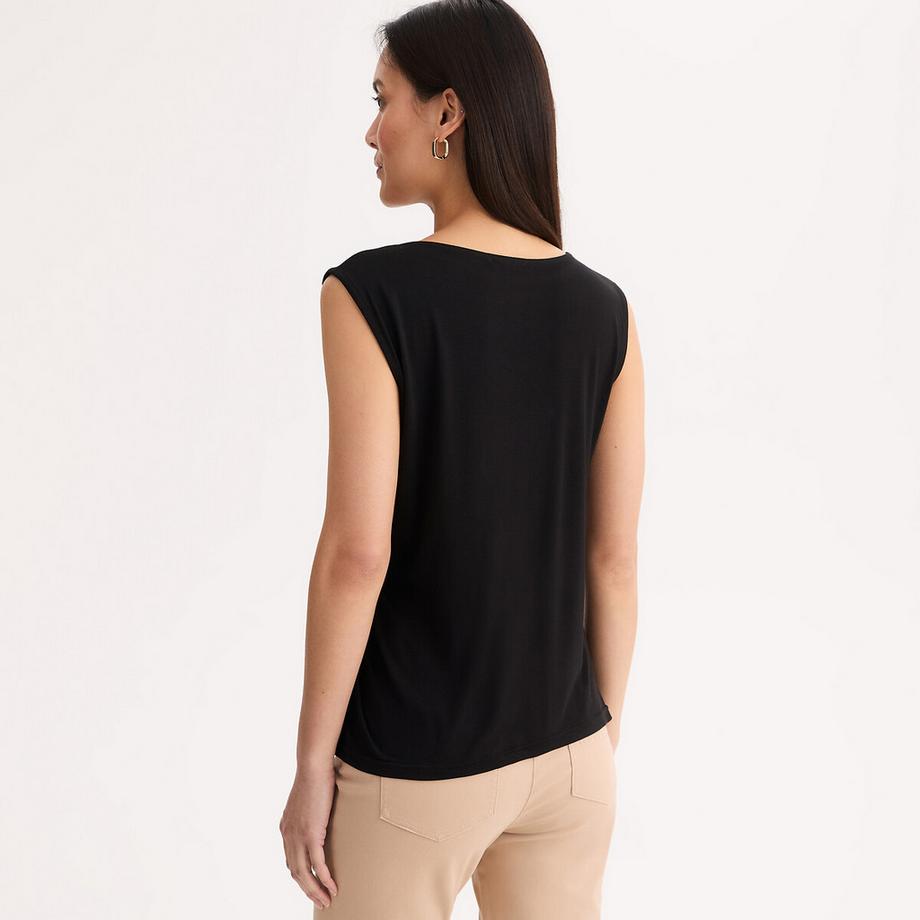 La Redoute Collections T-shirt drappeggiata senza maniche girocollo  