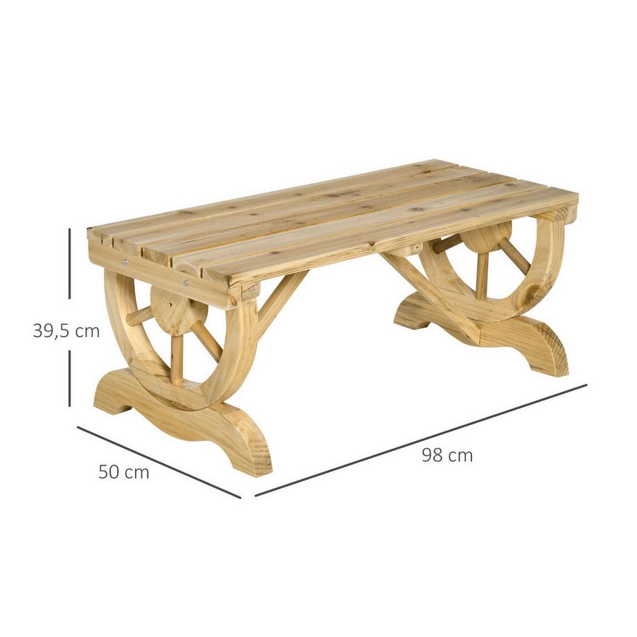 Northio Gartenbank Holz Wetterfest Sitzbank Gartenmöbel Rustikale Bank Natur 98 X 50 X 39,5 Cm  