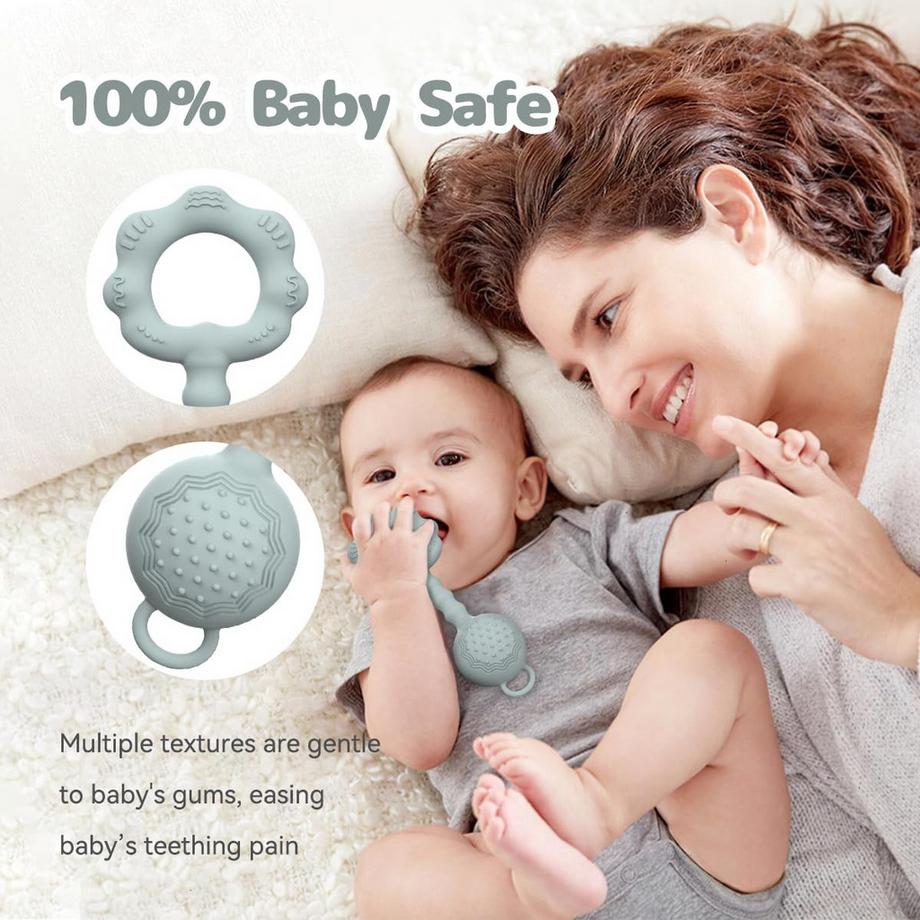 Activity-board  2-in-1-Rassel und Beißspielzeug zur Beruhigung des wunden Zahnfleisches und zur Unterhaltung von Kleinkindern 