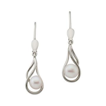 Ohrhänger Weissgold 750 Süsswasserperle 28x8mm