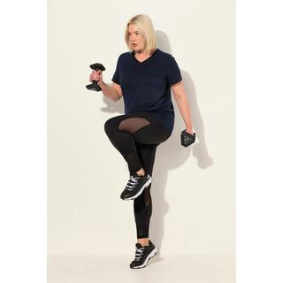 Ulla Popken Legging de Sport Empiècements en Mesh Poche Recyclé  