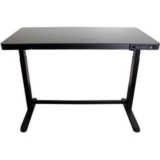 Contini Tisch höhenverstellbar schwarz mit Glas Tischplatte schwarz 1.2x0.6m  