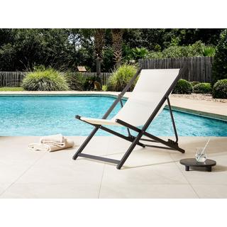 Beliani Klappbarer Liegestuhl aus Aluminium Klassisch LOCRI II  