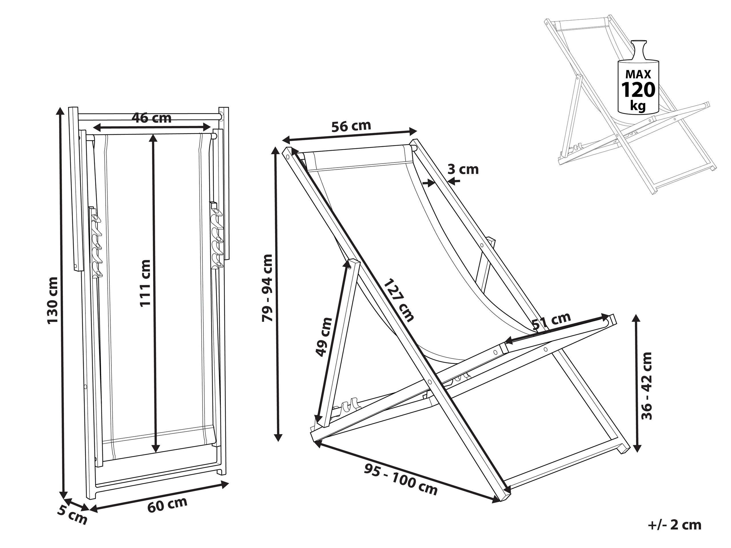 Beliani Chilienne pliante en Aluminium Traditionnel LOCRI II  