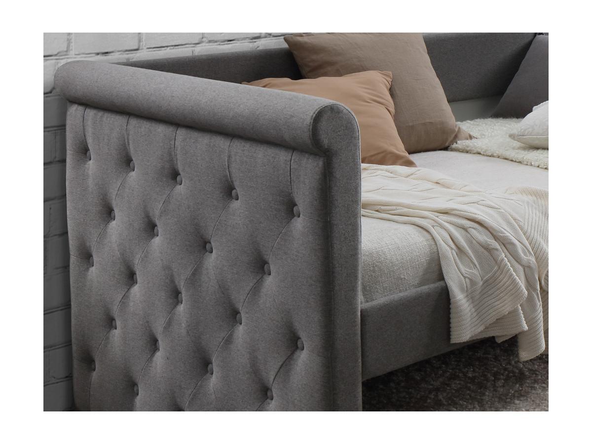 Vente-unique Ausziehbett Stoffsofa mit Lattenrost +  