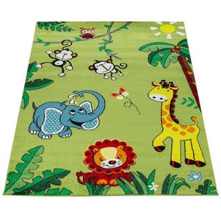 Paco Home Tapis chambre d'enfants jeunes filles animaux animaux palmiers  