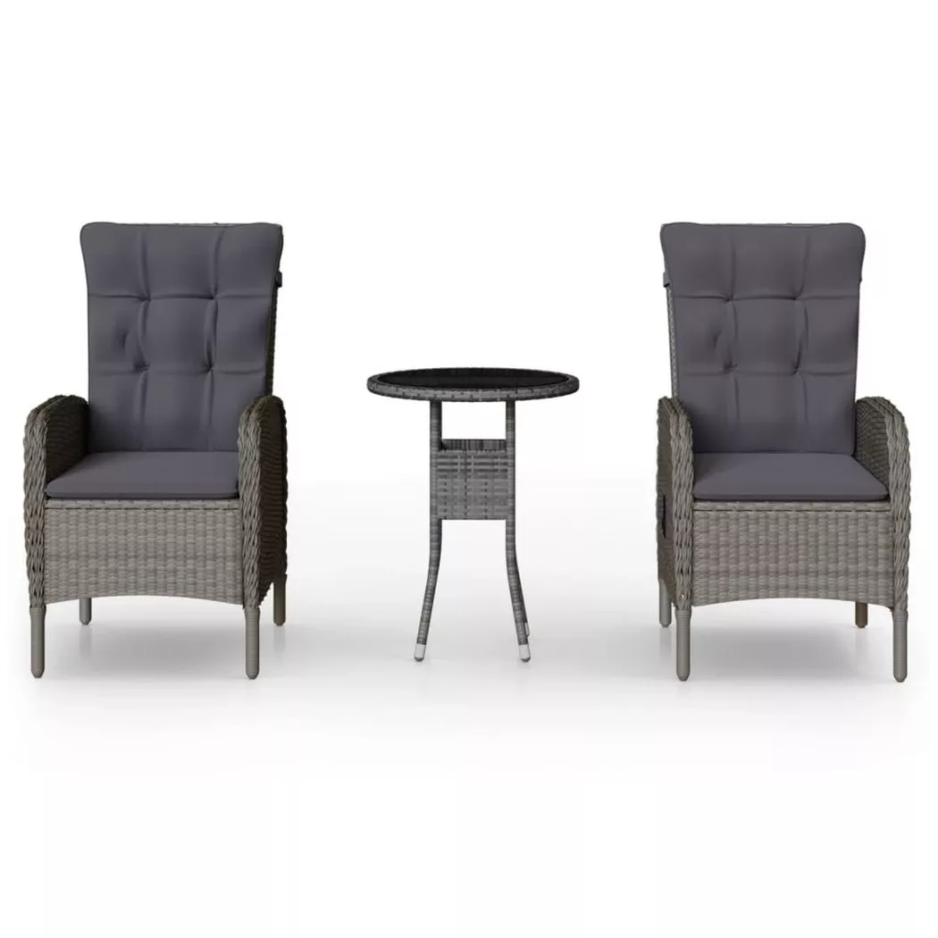 VidaXL - Bistro-set poly-rattan, One Size, Grau