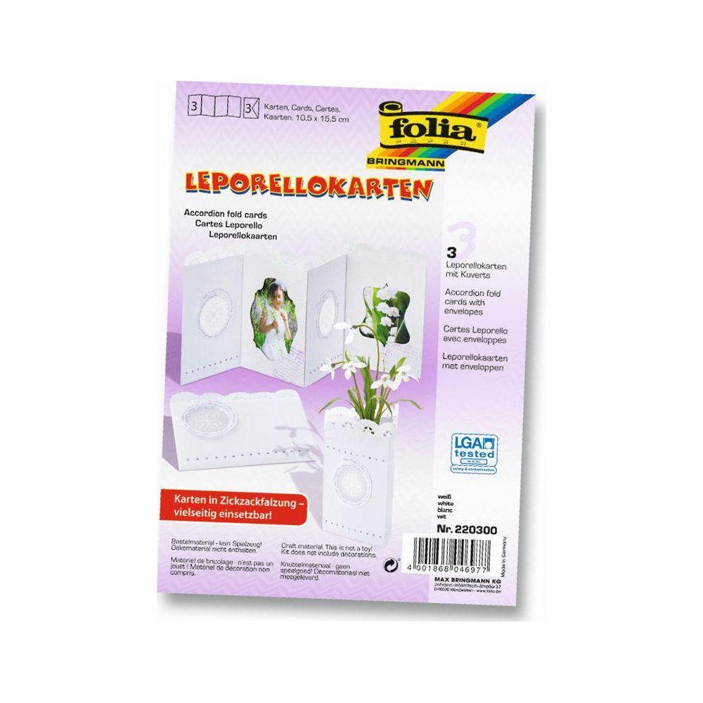 Folia  Leporello-Karten 300g/m2 Weiss 