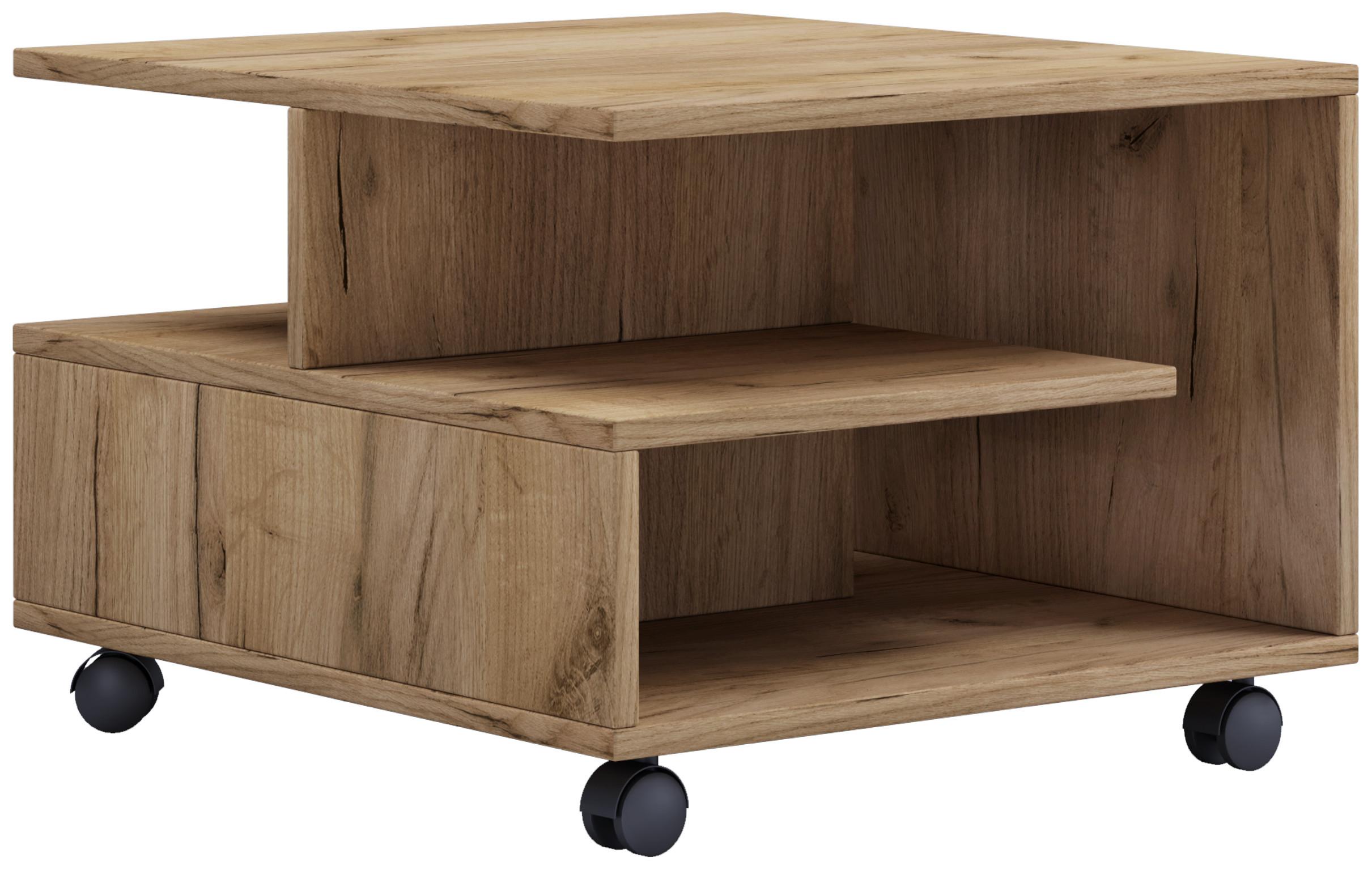 VCM Holz Couchtisch Sofatisch Wohnzimmertisch Rollen rollbar Kaffeetisch Stango S  