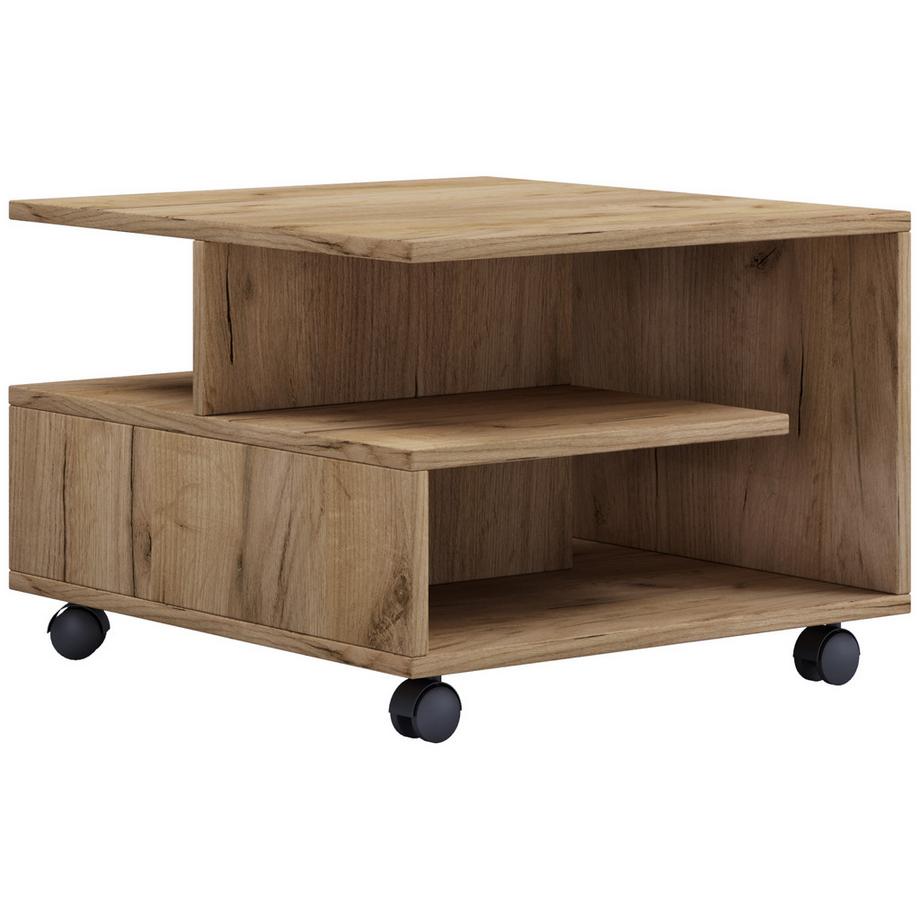 VCM Holz Couchtisch Sofatisch Wohnzimmertisch Rollen rollbar Kaffeetisch Stango S  