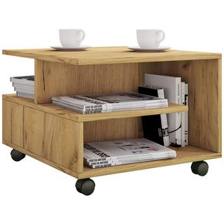 VCM Holz Couchtisch Sofatisch Wohnzimmertisch Rollen rollbar Kaffeetisch Stango S  