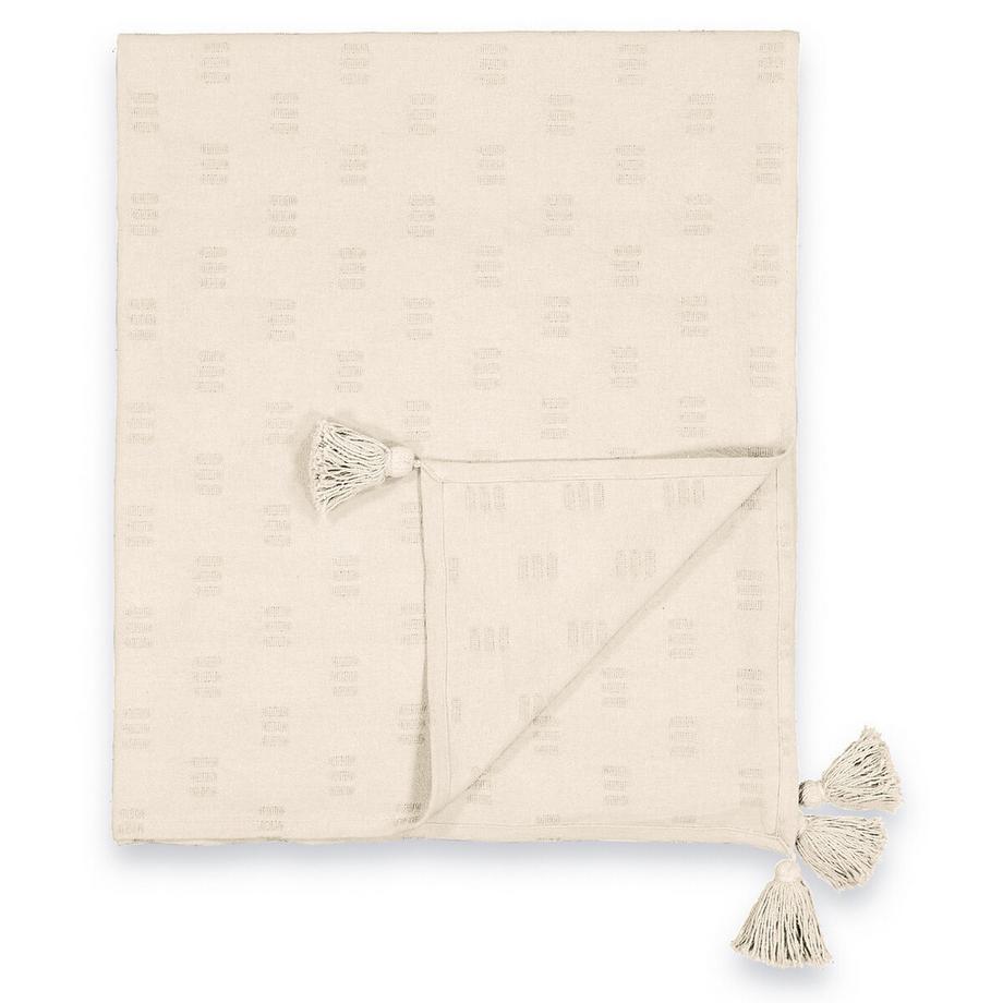 La Redoute Intérieurs Nado Plaid Coton avec Pompons  