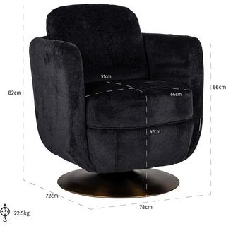 mutoni Chaise pivotante Turner noir  