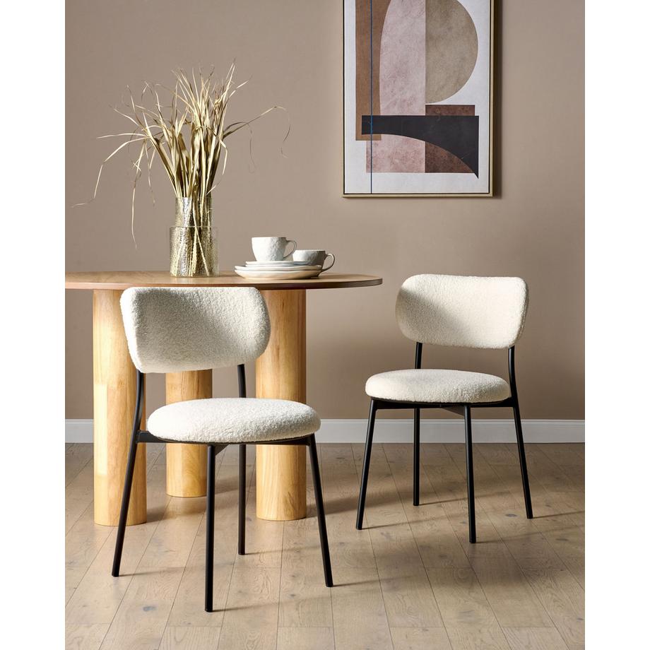 Beliani Lot de 2 chaises de salle à manger en Bouclé Moderne CASEY  