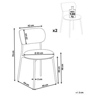 Beliani Set di 2 sedie da pranzo en Bouclé Moderno CASEY  