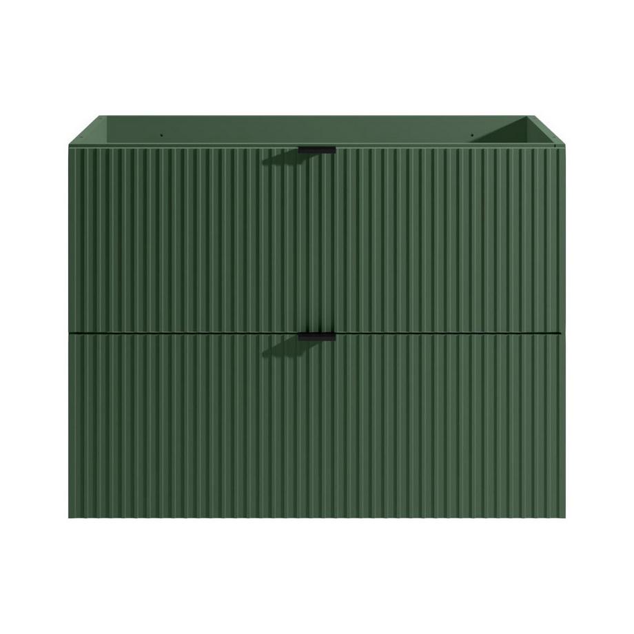 Vente-unique Mobile sotto lavabo sospeso a righe 80 cm Verde opaco - ZEVINI  
