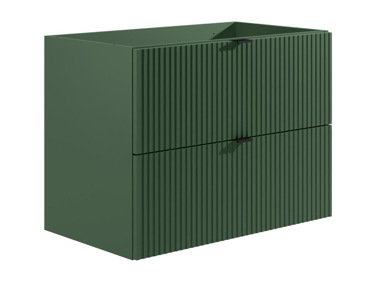 Vente-unique Mobile sotto lavabo sospeso a righe 80 cm Verde opaco - ZEVINI  
