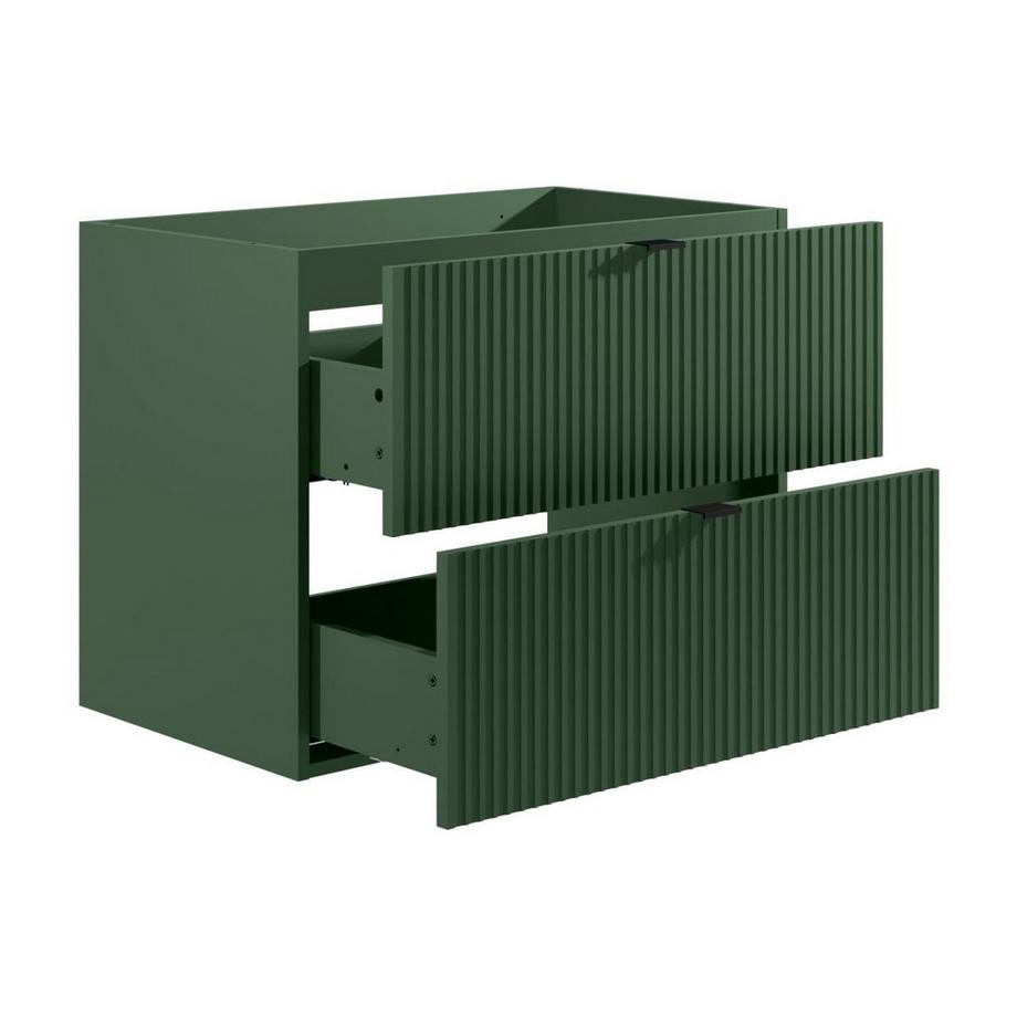 Vente-unique Mobile sotto lavabo sospeso a righe 80 cm Verde opaco - ZEVINI  