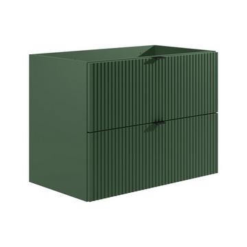 Mobile sotto lavabo sospeso a righe 80 cm Verde opaco - ZEVINI