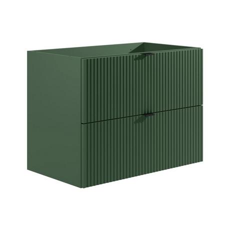 Vente-unique Mobile sotto lavabo sospeso a righe 80 cm Verde opaco - ZEVINI  