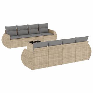 VidaXL set divano da giardino Polirattan  