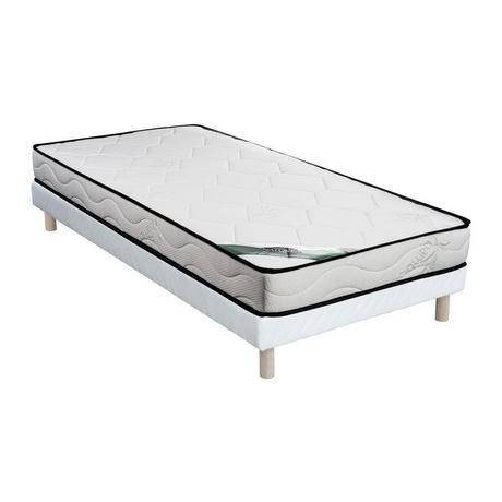 Vente-unique Set 90 x 190 cm Rete a doghe con giroletto + Materasso schiuma e rivestimento bambù  - KANANI di NATUREA  