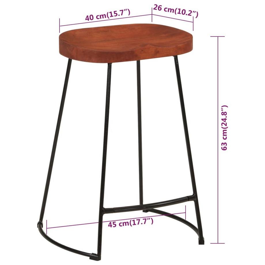VidaXL Tabouret de bar teck  