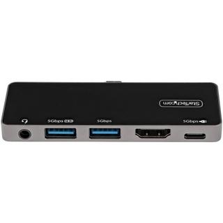 STARTECH.COM  Adaptateur Multiport USB-C - USB-C vers 4K 60Hz HDMI 2.0 - Power Delivery Passthrough 100W - Hub USB 3.0 3 Ports - Audio - Mini Dock USB-C - Travel Dock USB Type-C 