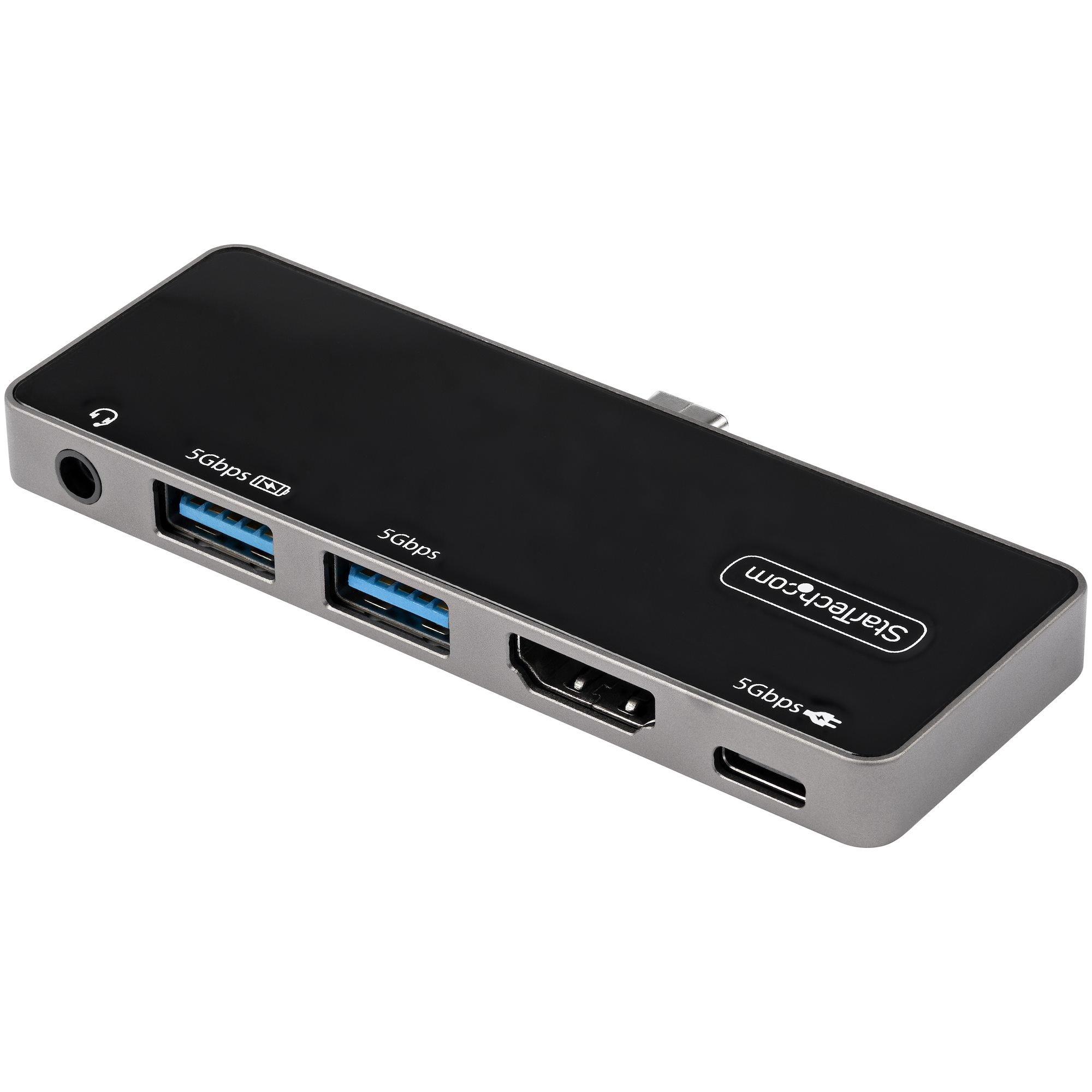 STARTECH.COM  Adaptateur Multiport USB-C - USB-C vers 4K 60Hz HDMI 2.0 - Power Delivery Passthrough 100W - Hub USB 3.0 3 Ports - Audio - Mini Dock USB-C - Travel Dock USB Type-C 