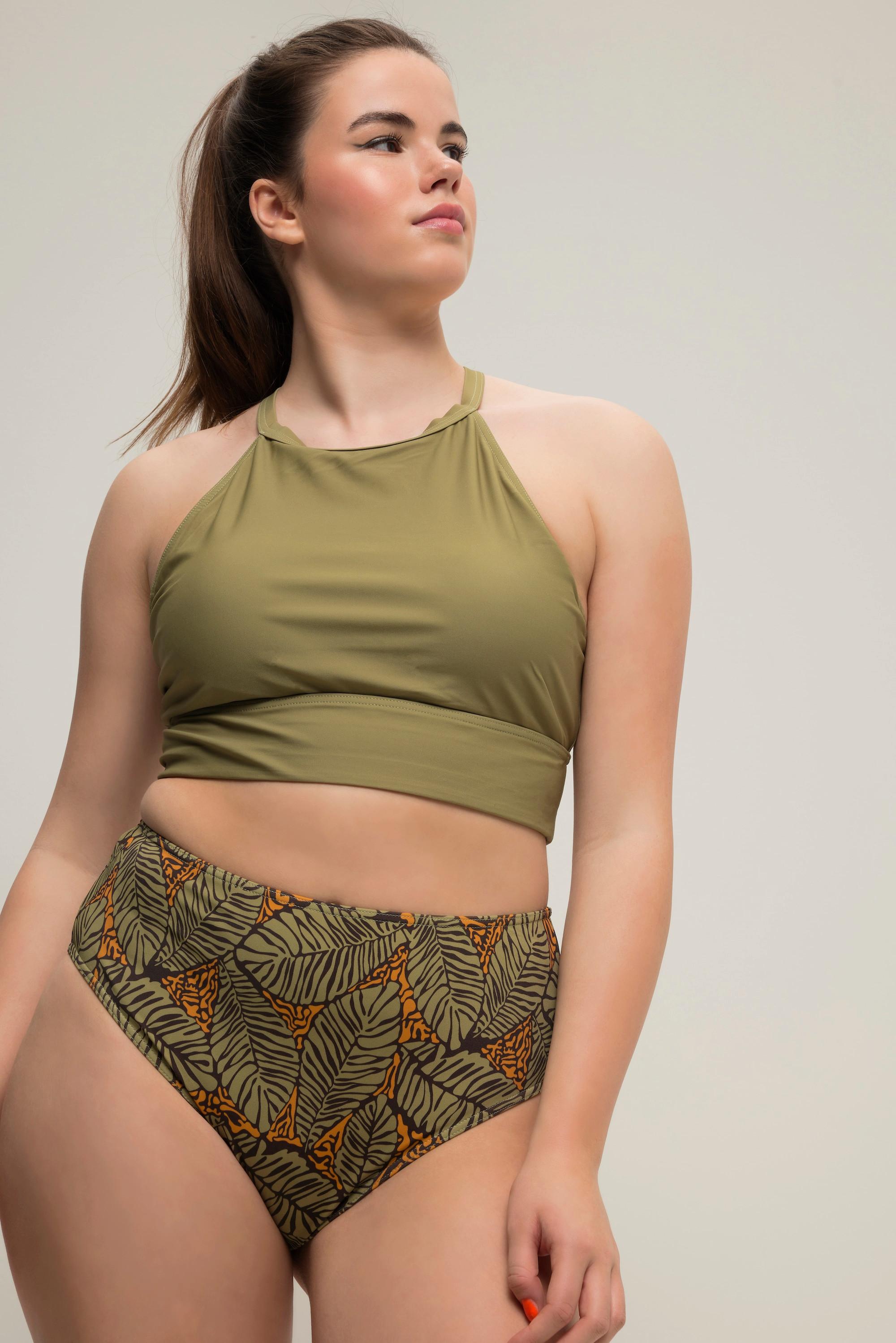 Studio Untold Bas de bikini taille haute imprimé feuillage  