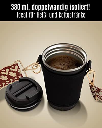 Only-bags.store  Cupholder to Go Set - Becherhalter und Thermobecher to go - Becherhalter mit verstellbarem 
