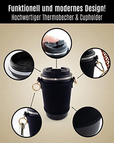 Only-bags.store  Cupholder to Go Set - Becherhalter und Thermobecher to go - Becherhalter mit verstellbarem 