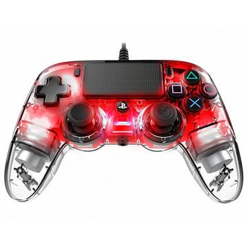 PS4OFCPADCLRED Gaming-Controller Rot, Transparent USB Gamepad Analog / Digital PC, PlayStation 4