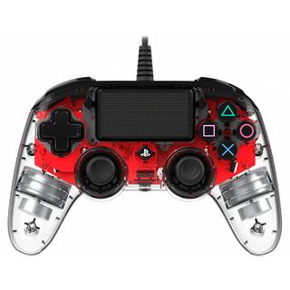 nacon  PS4OFCPADCLRED Gaming-Controller Rot, Transparent USB Gamepad Analog / Digital PC, PlayStation 4 