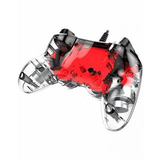nacon  PS4OFCPADCLRED Gaming-Controller Rot, Transparent USB Gamepad Analog / Digital PC, PlayStation 4 