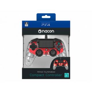 nacon  PS4OFCPADCLRED Gaming-Controller Rot, Transparent USB Gamepad Analog / Digital PC, PlayStation 4 