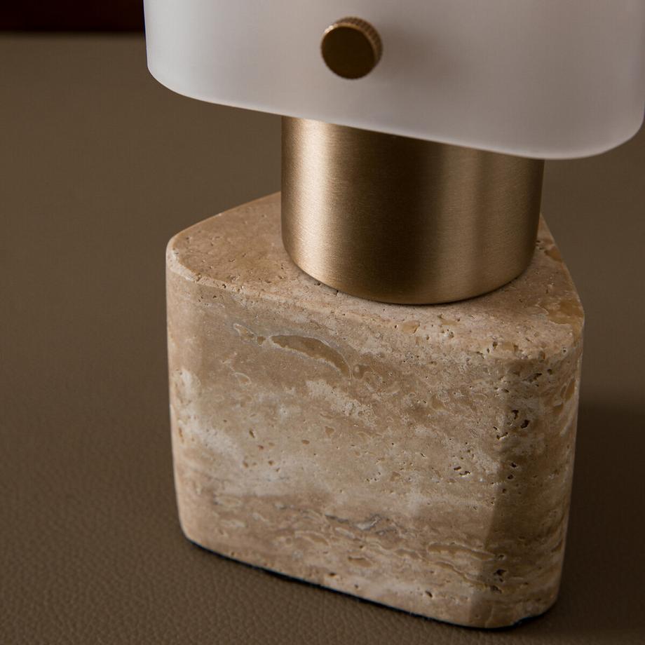 AM.PM Lampe verre et travertin  