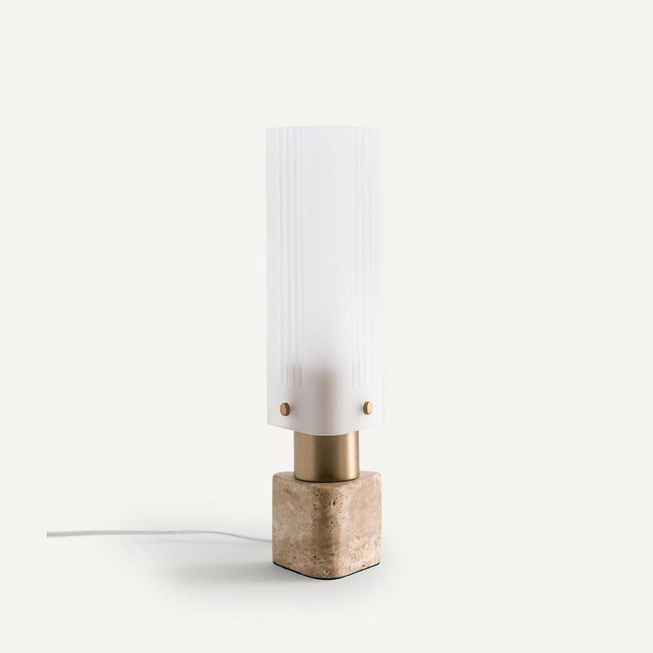 AM.PM Lampe verre et travertin  