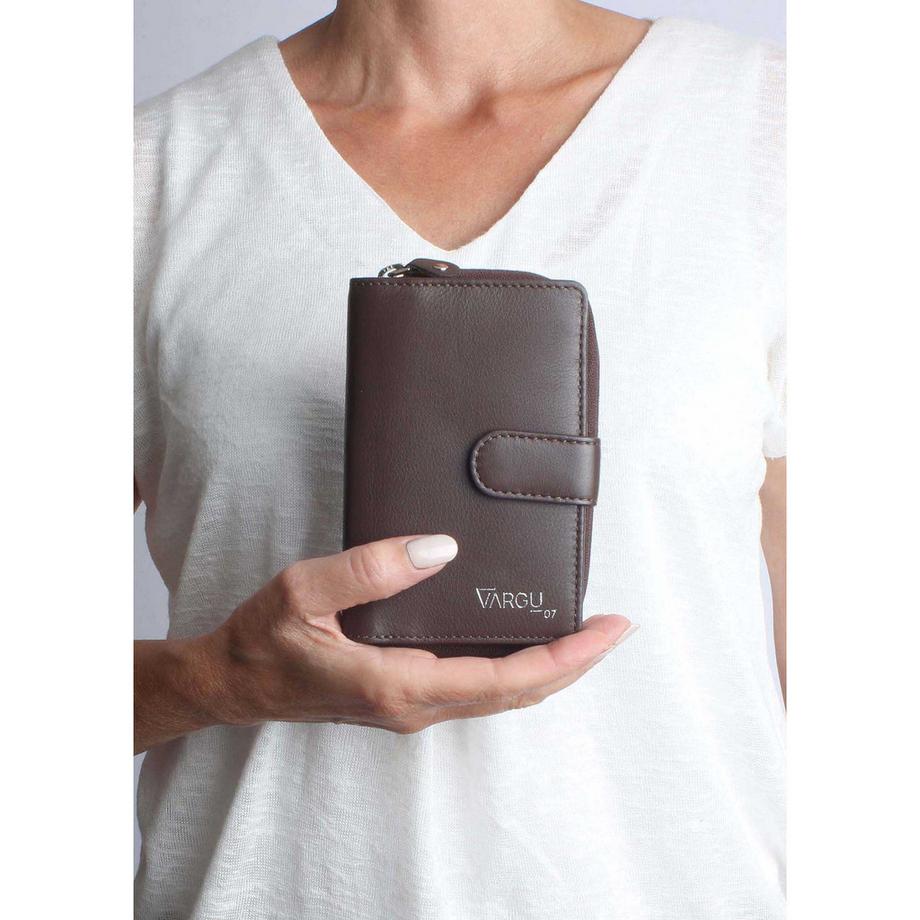 VARGU VINEM 1-A Mono Portefeuille en Cuir Véritable  