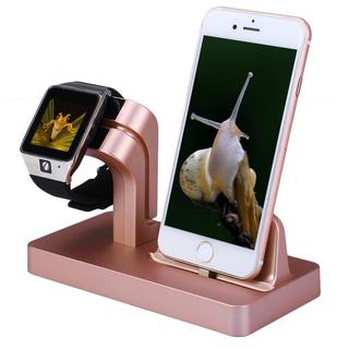eStore  Stazione di ricarica USB compatibile con Apple Watch e iPhone - Oro rosa 