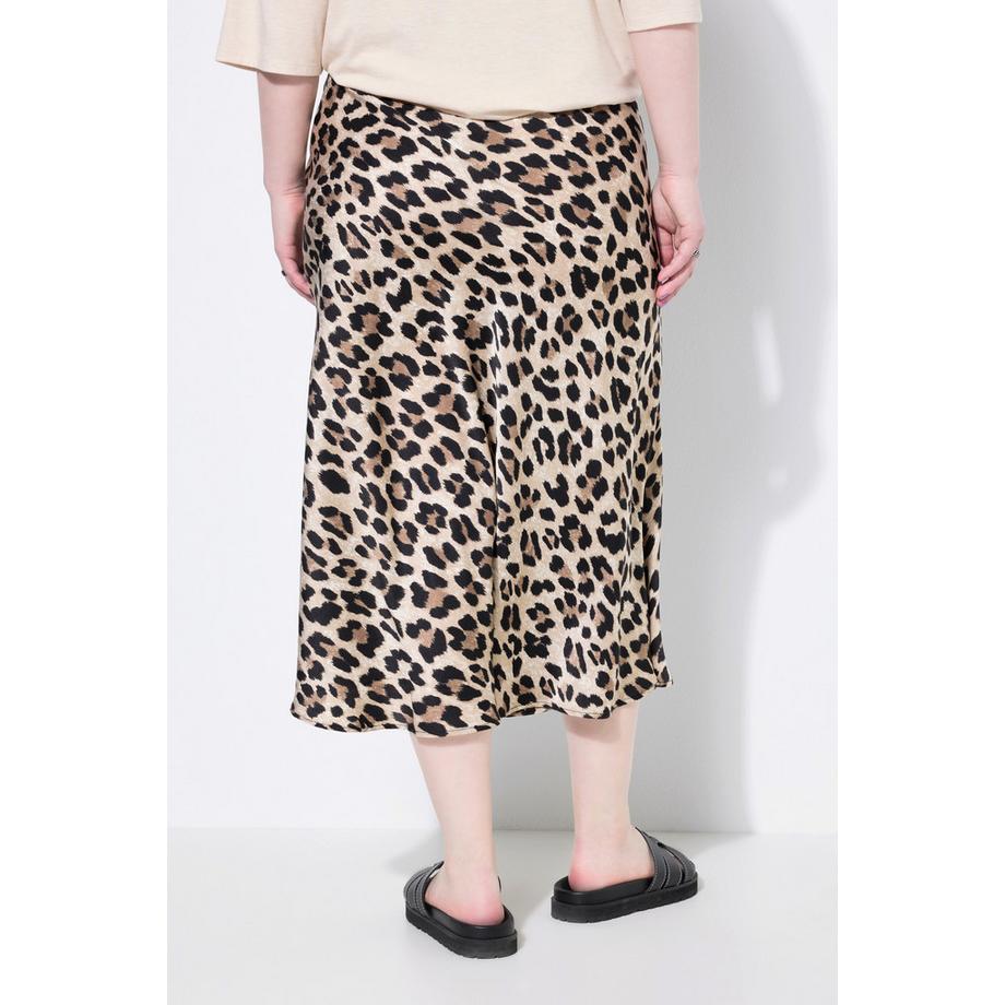 Studio Untold Gonna midi A-Line Raso Scintillante Leopardato  