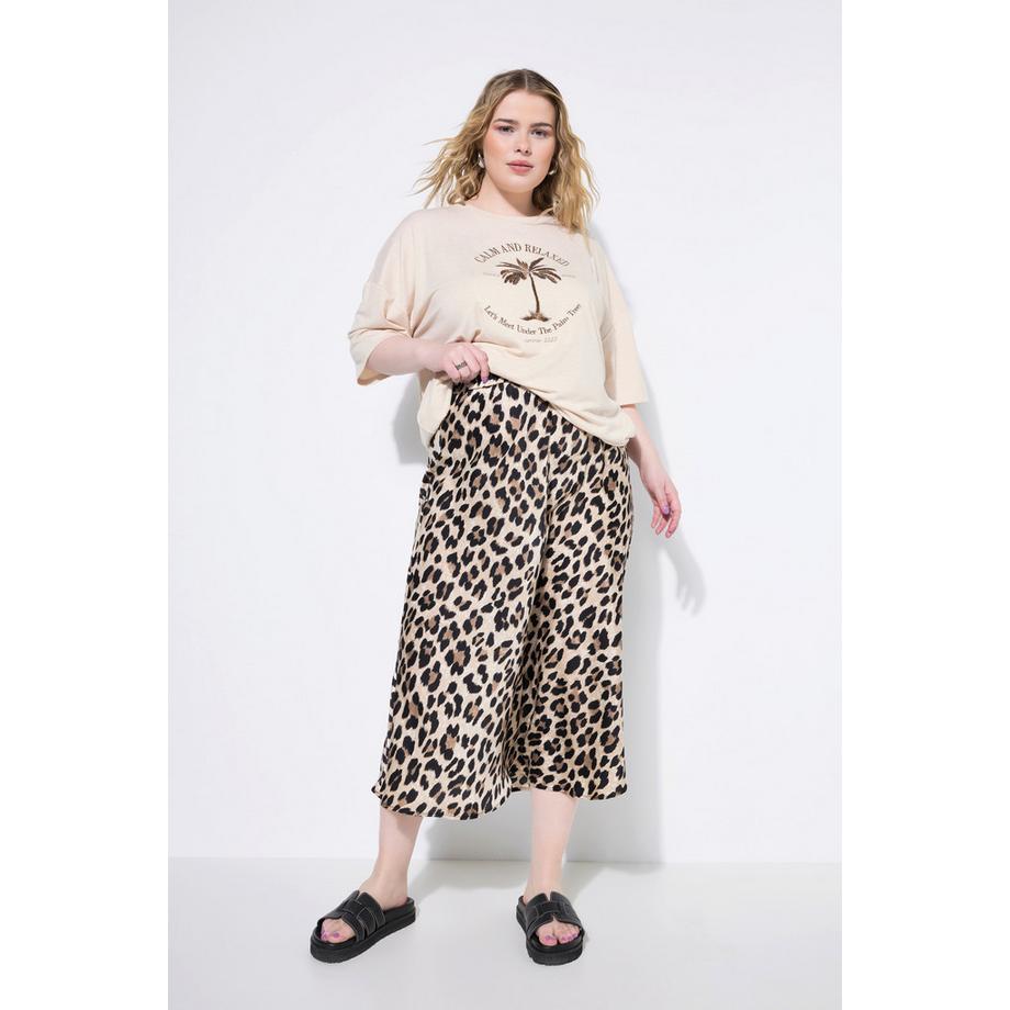 Studio Untold Gonna midi A-Line Raso Scintillante Leopardato  